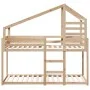 Bunk bed with solid pine wood roof 90x200 cm by , Beds and slatted bases - Ref: Foro24-3281970, Price: 230,41 €, Discount: %