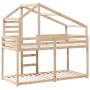 Litera con techo madera maciza de pino 90x200 cm de , Camas y somieres - Ref: Foro24-3281970, Precio: 230,06 €, Descuento: %