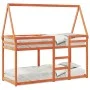 Bunk bed with solid pine wood roof in brown, 80x200 cm. by , Beds and slatted bases - Ref: Foro24-3282083, Price: 185,36 €, D...