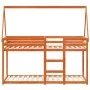 Bunk bed with solid pine wood roof in brown, 80x200 cm. by , Beds and slatted bases - Ref: Foro24-3282083, Price: 185,36 €, D...