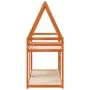 Bunk bed with solid pine wood roof in brown, 80x200 cm. by , Beds and slatted bases - Ref: Foro24-3282083, Price: 185,36 €, D...