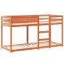 Bunk bed with solid pine wood roof in brown, 80x200 cm. by , Beds and slatted bases - Ref: Foro24-3282083, Price: 185,36 €, D...
