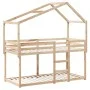Bunk bed with solid pine wood roof 80x200 cm by , Beds and slatted bases - Ref: Foro24-3282041, Price: 196,33 €, Discount: %