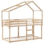 Cama litera con techo madera maciza de pino 80x200 cm de , Camas y somieres - Ref: Foro24-3282041, Precio: 195,04 €, Descuent...