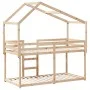 Bunk bed with solid pine wood roof 80x200 cm by , Beds and slatted bases - Ref: Foro24-3282041, Price: 196,33 €, Discount: %