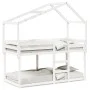 Etagenbett mit massivem Dach aus weißem Kiefernholz 90x190 cm. von , Betten und Lattenroste - Ref: Foro24-3282048, Preis: 229...