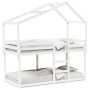 Etagenbett mit massivem Dach aus weißem Kiefernholz 90x190 cm. von , Betten und Lattenroste - Ref: Foro24-3282048, Preis: 224...