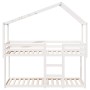 Cama litera con techo madera maciza de pino blanco 90x190 cm de , Camas y somieres - Ref: Foro24-3282048, Precio: 227,69 €, D...