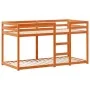 Bunk bed with solid pine wood roof in brown wax, 75x190 cm. by , Beds and slatted bases - Ref: Foro24-3282131, Price: 243,44 ...