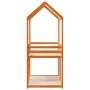 Bunk bed with solid pine wood roof in brown wax, 75x190 cm. by , Beds and slatted bases - Ref: Foro24-3282131, Price: 243,44 ...