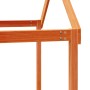 Etagenbett mit massivem Dach aus braunem Kiefernholz, gewachst, 75x190 cm. von , Betten und Lattenroste - Ref: Foro24-3282131...