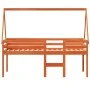 Cama alta con techo madera maciza de pino marrón cera 80x200 cm de , Camas y somieres - Ref: Foro24-3282097, Precio: 184,31 €...