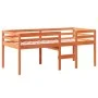 High bed with solid pine wood roof in brown wax 80x200 cm by , Beds and slatted bases - Ref: Foro24-3282057, Price: 216,18 €,...