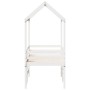Cama alta con techo blanca madera maciza pino blanca 90x200 cm