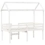 Hochbett mit weißem Massivholzdach aus Kiefer, weiß, 90x200 cm. von , Betten und Lattenroste - Ref: Foro24-3282133, Preis: 27...