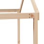 Cama alta con techo madera maciza de pino 90x190 cm