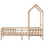 Bed frame with solid pine wood roof 90x200 cm by , Beds and slatted bases - Ref: Foro24-3282159, Price: 189,74 €, Discount: %