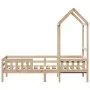 Bed frame with solid pine wood roof 90x200 cm by , Beds and slatted bases - Ref: Foro24-3282159, Price: 186,92 €, Discount: %