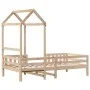 Bed frame with solid pine wood roof structure 90x190 cm by , Beds and slatted bases - Ref: Foro24-3282165, Price: 184,44 €, D...