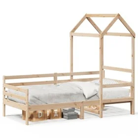 Sofa bed with solid pine wood roof 90x200 cm by , Beds and slatted bases - Ref: Foro24-3282202, Price: 164,67 €, Discount: %