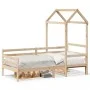 Sofá cama con techo madera maciza de pino 90x200 cm de , Camas y somieres - Ref: Foro24-3282202, Precio: 164,63 €, Descuento: %