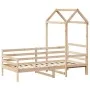 Sofá cama con techo madera maciza de pino 90x200 cm de , Camas y somieres - Ref: Foro24-3282202, Precio: 164,63 €, Descuento: %