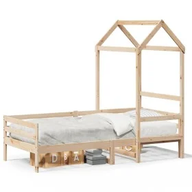 Sofa bed with solid pine wood roof 90x200 cm by , Beds and slatted bases - Ref: Foro24-3282190, Price: 160,17 €, Discount: %
