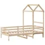 Sofa bed with solid pine wood roof 90x200 cm by , Beds and slatted bases - Ref: Foro24-3282190, Price: 160,17 €, Discount: %