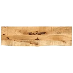 Solid mango wood natural edge table top 120x20x3.8 cm by , Table tops - Ref: Foro24-370374, Price: 48,81 €, Discount: %