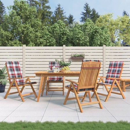 Gartenliegestühle und Kissen 4 Stück Massivholz Teak von , Gartenstühle - Ref: Foro24-3196476, Preis: 662,08 €, Rabatt: %