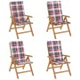 Gartenliegestühle und Kissen 4 Stück Massivholz Teak von , Gartenstühle - Ref: Foro24-3196476, Preis: 662,08 €, Rabatt: %