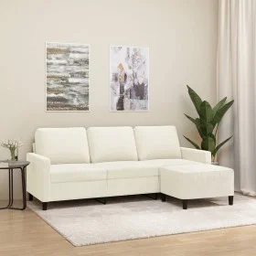 Dreisitzer-Sofa mit cremefarbenem Samt-Hocker, 180 cm. von , Sofas - Ref: Foro24-3201063, Preis: 344,50 €, Rabatt: %