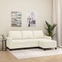 Dreisitzer-Sofa mit cremefarbenem Samt-Hocker, 180 cm. von , Sofas - Ref: Foro24-3201063, Preis: 350,89 €, Rabatt: %