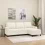 Dreisitzer-Sofa mit cremefarbenem Samt-Hocker, 180 cm. von , Sofas - Ref: Foro24-3201063, Preis: 344,50 €, Rabatt: %