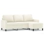 Dreisitzer-Sofa mit cremefarbenem Samt-Hocker, 180 cm. von , Sofas - Ref: Foro24-3201063, Preis: 350,89 €, Rabatt: %