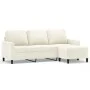 Dreisitzer-Sofa mit cremefarbenem Samt-Hocker, 180 cm. von , Sofas - Ref: Foro24-3201063, Preis: 344,50 €, Rabatt: %