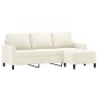Dreisitzer-Sofa mit cremefarbenem Samt-Hocker, 180 cm. von , Sofas - Ref: Foro24-3201063, Preis: 350,89 €, Rabatt: %