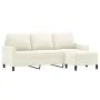 Dreisitzer-Sofa mit cremefarbenem Samt-Hocker, 180 cm. von , Sofas - Ref: Foro24-3201063, Preis: 344,50 €, Rabatt: %