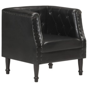 Sillón de cuero auténtico negro de , Sillones - Ref: Foro24-286590, Precio: 287,54 €, Descuento: %