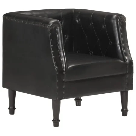 Sillón de cuero auténtico negro de , Sillones - Ref: Foro24-286590, Precio: 282,23 €, Descuento: %