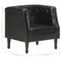 Sillón de cuero auténtico negro de , Sillones - Ref: Foro24-286590, Precio: 282,23 €, Descuento: %