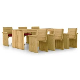 Garden dining set 7 pieces with cushions made of impregnated pine wood by , Garden sets - Ref: Foro24-3065738, Price: 732,12 ...