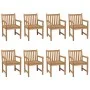 Garden chairs 8 pcs solid teak wood with red wine cushions by , Garden chairs - Ref: Foro24-3073082, Price: 1,00 €, Discount: %