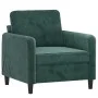Sessel mit Hocker aus dunkelgrünem Samt, 60 cm. von , Sofas - Ref: Foro24-3201166, Preis: 219,41 €, Rabatt: %