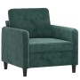 Sessel mit Hocker aus dunkelgrünem Samt, 60 cm. von , Sofas - Ref: Foro24-3201166, Preis: 228,24 €, Rabatt: %