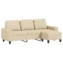 3-seater sofa with cream fabric footstool, 180 cm by , Sofas - Ref: Foro24-3201153, Price: 310,86 €, Discount: %