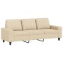 Dreisitzer-Sofa mit Hocker aus cremefarbenem Stoff, 180 cm. von , Sofas - Ref: Foro24-3201153, Preis: 315,36 €, Rabatt: %