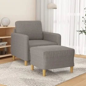 Armchair with footstool in gray taupe fabric, 60 cm. by , Sofas - Ref: Foro24-3201191, Price: 190,85 €, Discount: %