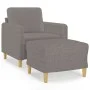 Armchair with footstool in gray taupe fabric, 60 cm. by , Sofas - Ref: Foro24-3201191, Price: 190,85 €, Discount: %