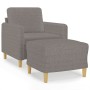 Sessel mit Hocker, Stoff in Grau-Taupe, 60 cm. von , Sofas - Ref: Foro24-3201191, Preis: 191,71 €, Rabatt: %